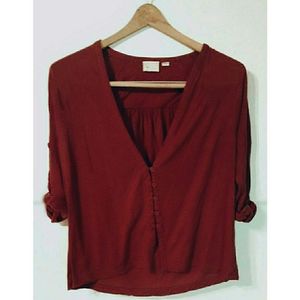 Anthropologie 9-H15 STCL Cutout Sleeve Top - SZ S